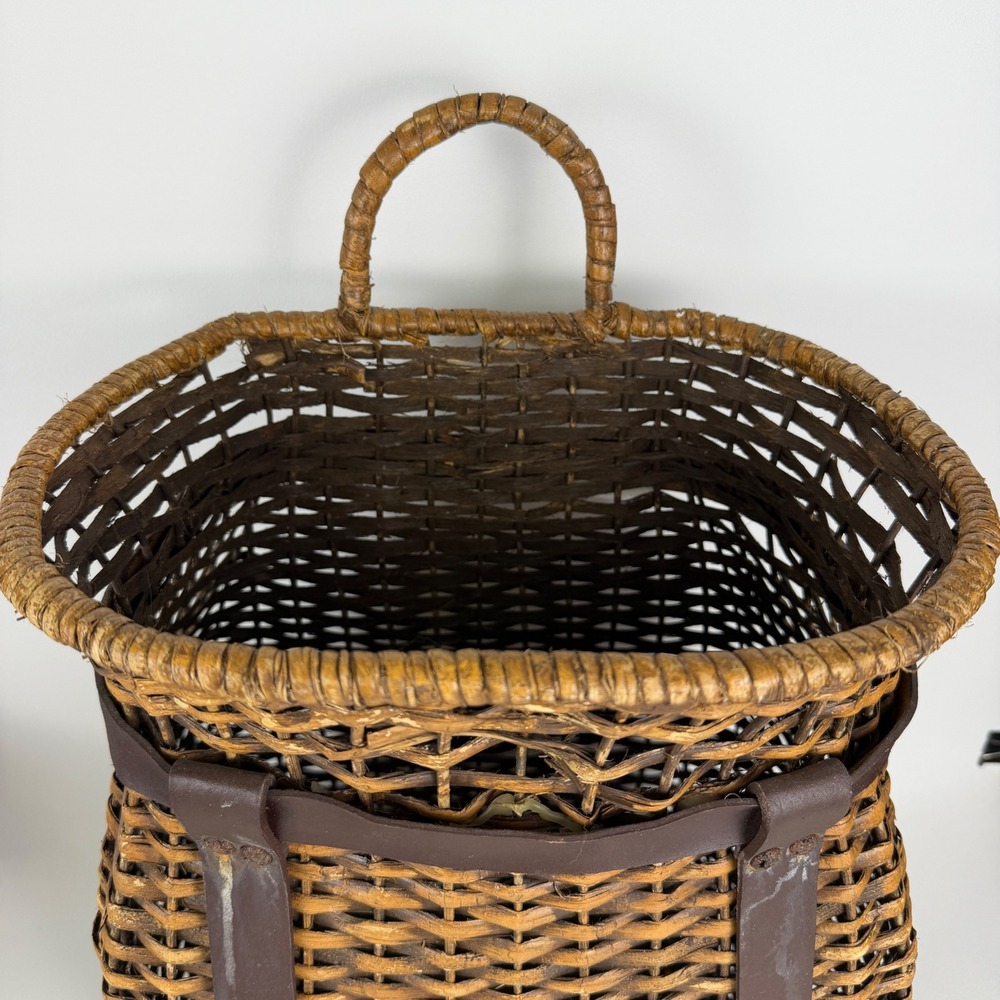 Vtg/antique Adirondack Trapper Pack Basket Woven Rustic Lodge Decor 16" - Picture 13 of 16